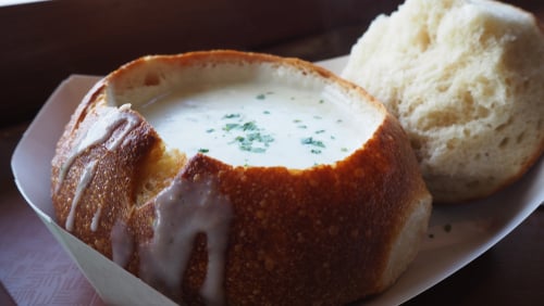 Chowder in a sourdough bread bowl is another iconic San Francisco food