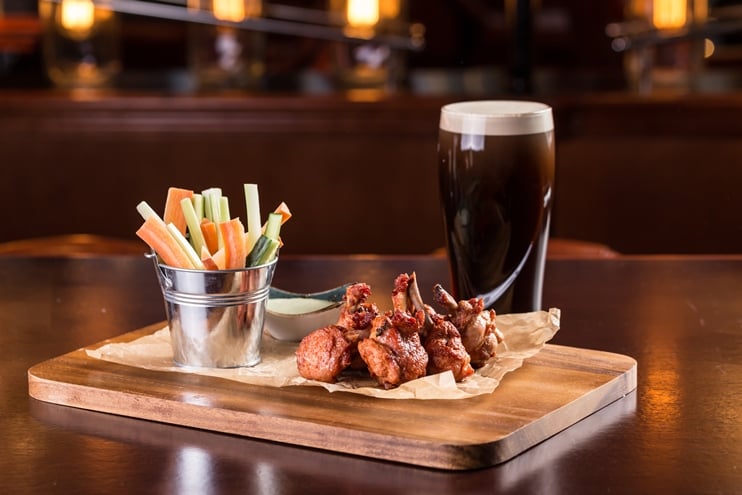Chicken wings with beer are also a profitable bar food